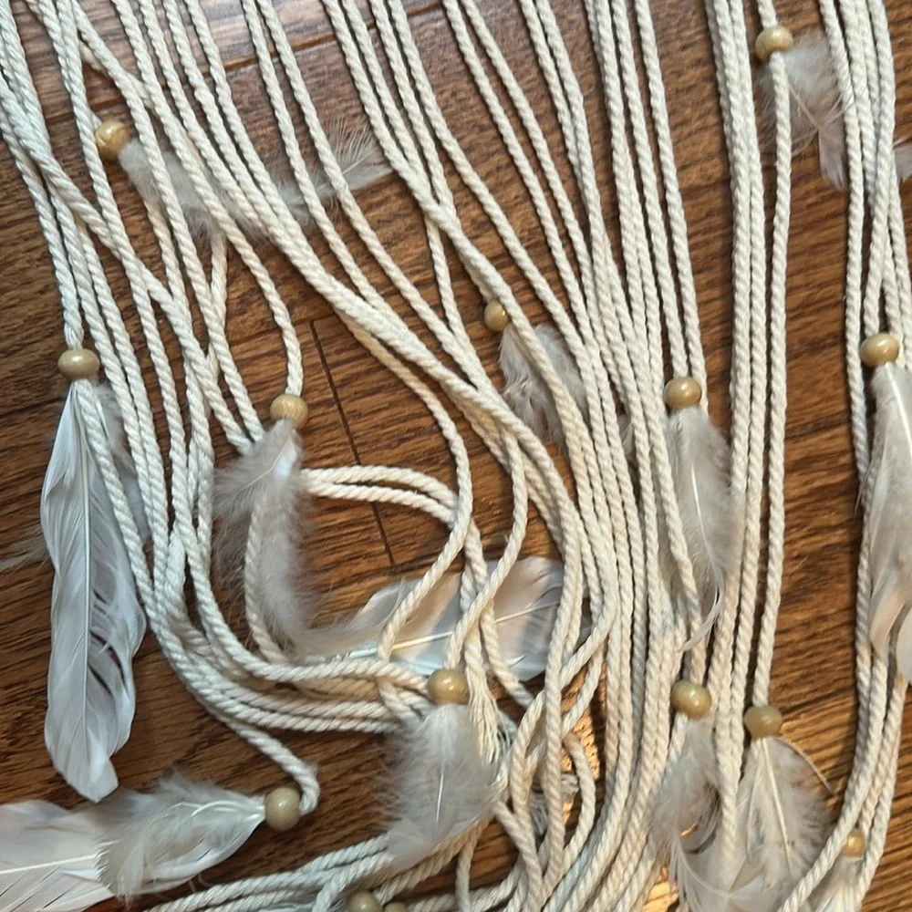 Cream Macrame Moon Dreamcatcher